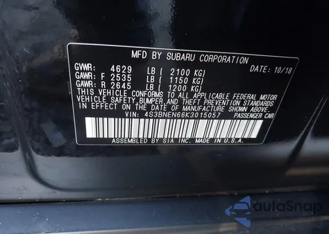 2019 Subaru Legacy 3.6R Limited из США, поврежденный, VIN 4S3BNEN66K3015057